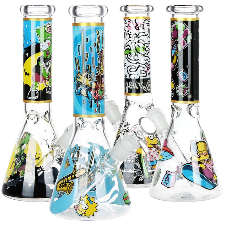 Cow Decal Beaker Glass Water Pipe - 10 Inch