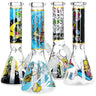 Cow Decal Beaker Glass Water Pipe - 10 Inch
