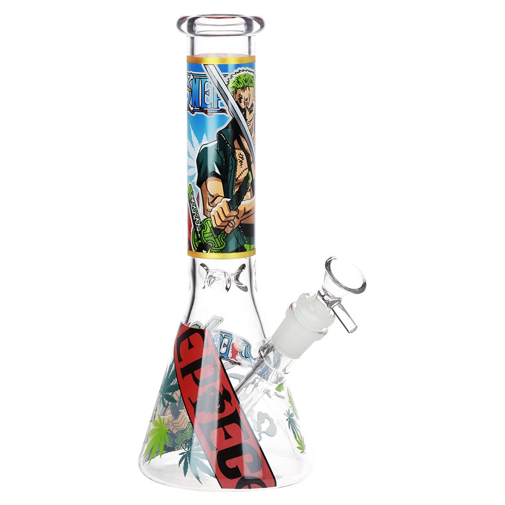 10.25" Beaker Water Pipe with Glow Decals