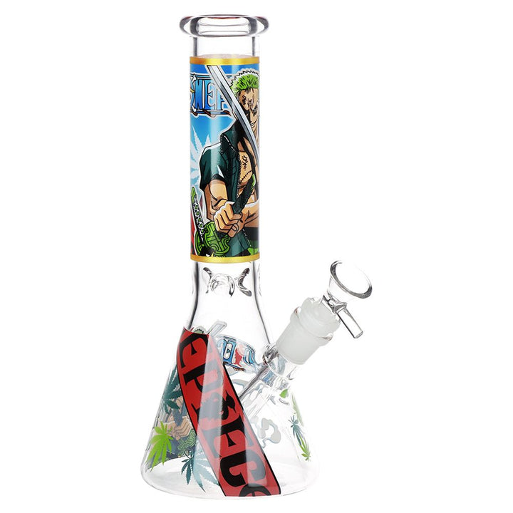 10.25" Beaker Water Pipe with Glow Decals