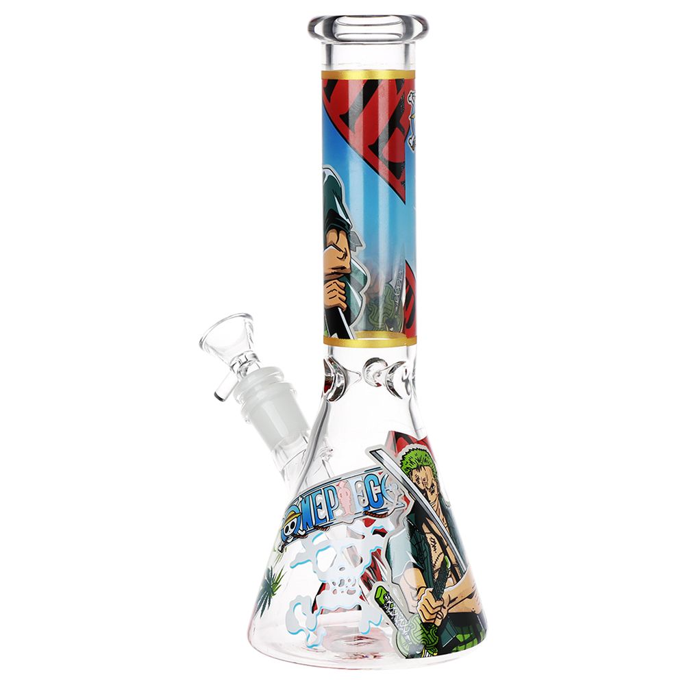 10.25" Beaker Water Pipe with Glow Decals