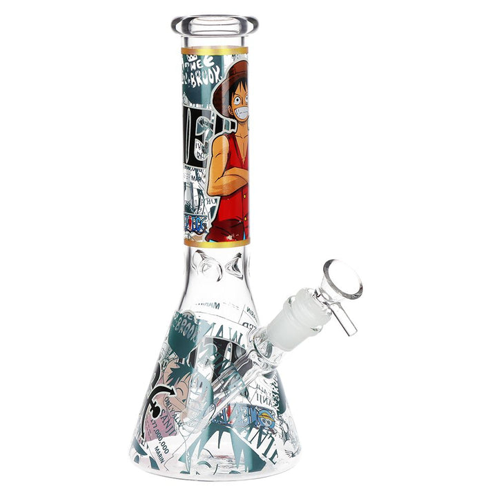 10.25" Beaker Water Pipe with Glow Decals