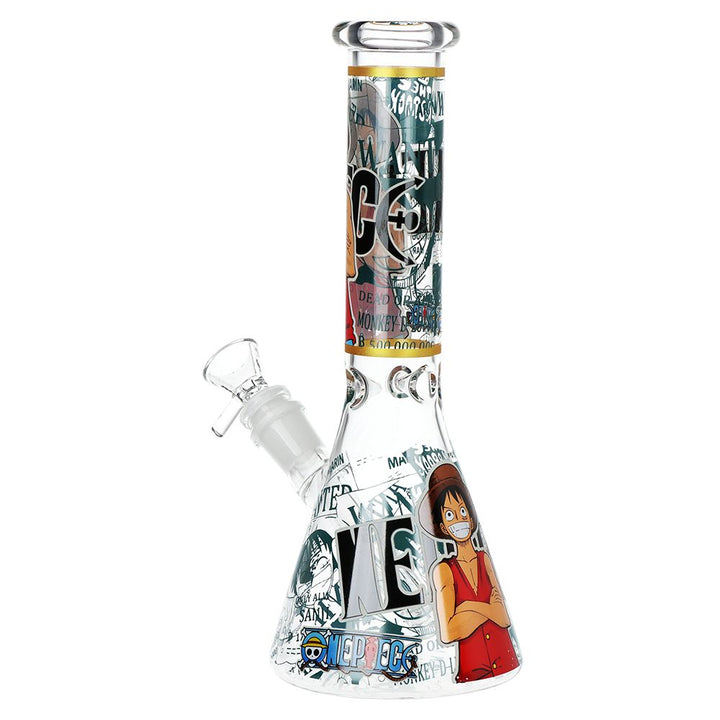 10.25" Beaker Water Pipe with Glow Decals
