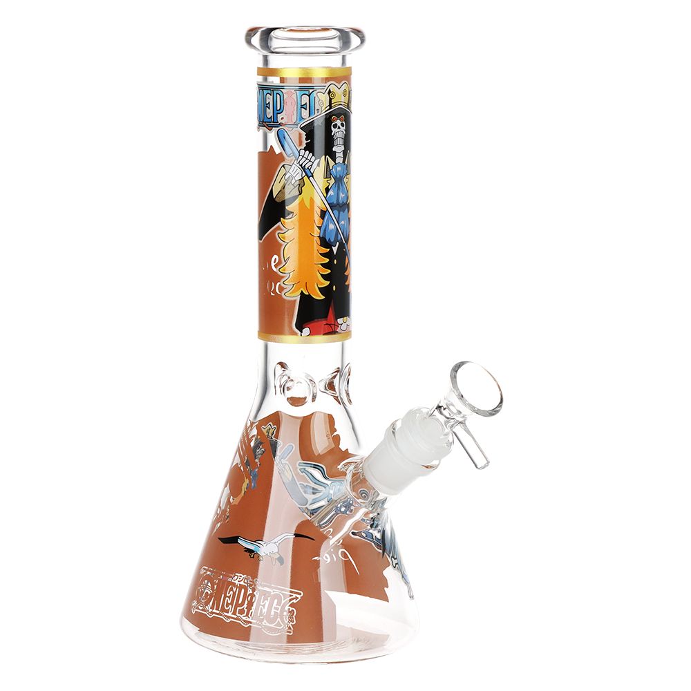 10.25" Beaker Water Pipe with Glow Decals