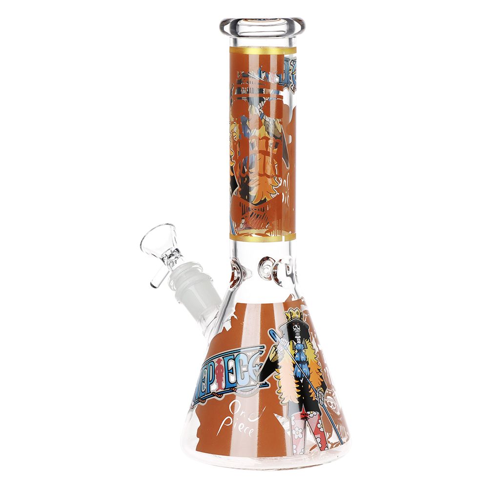 10.25" Beaker Water Pipe with Glow Decals