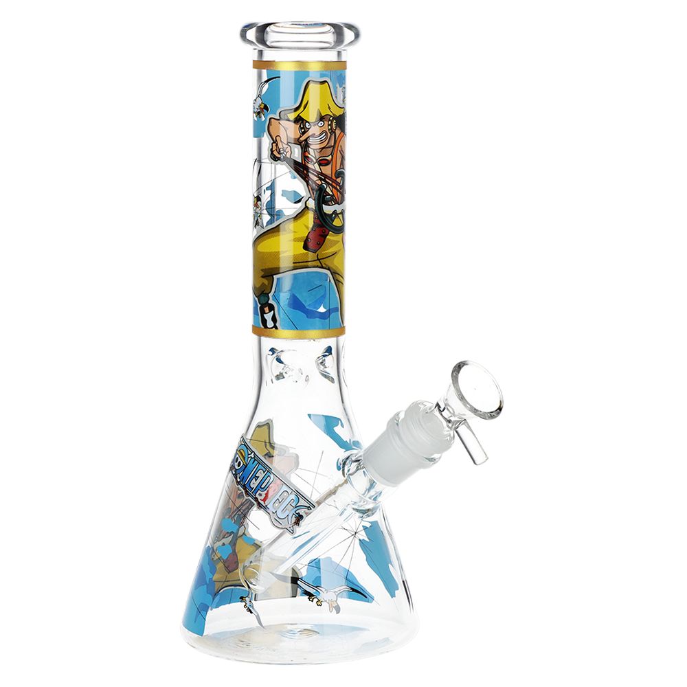 10.25" Beaker Water Pipe with Glow Decals