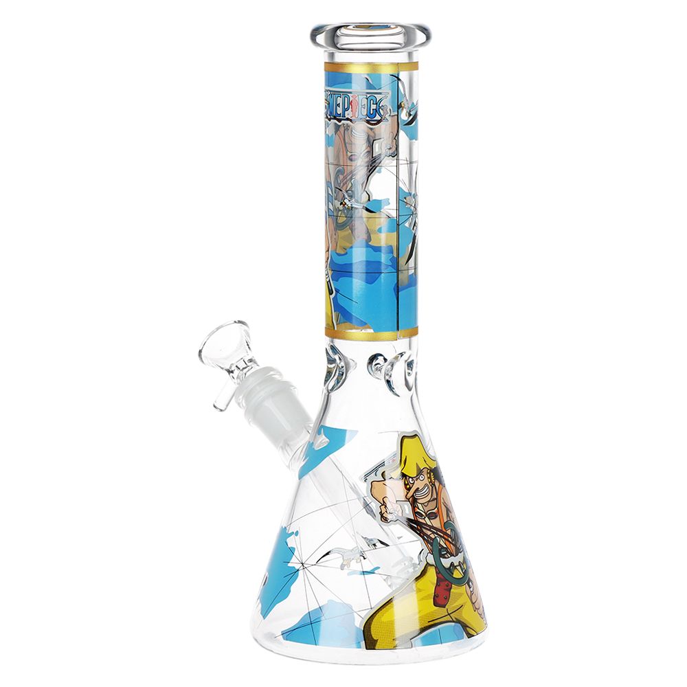 10.25" Beaker Water Pipe with Glow Decals