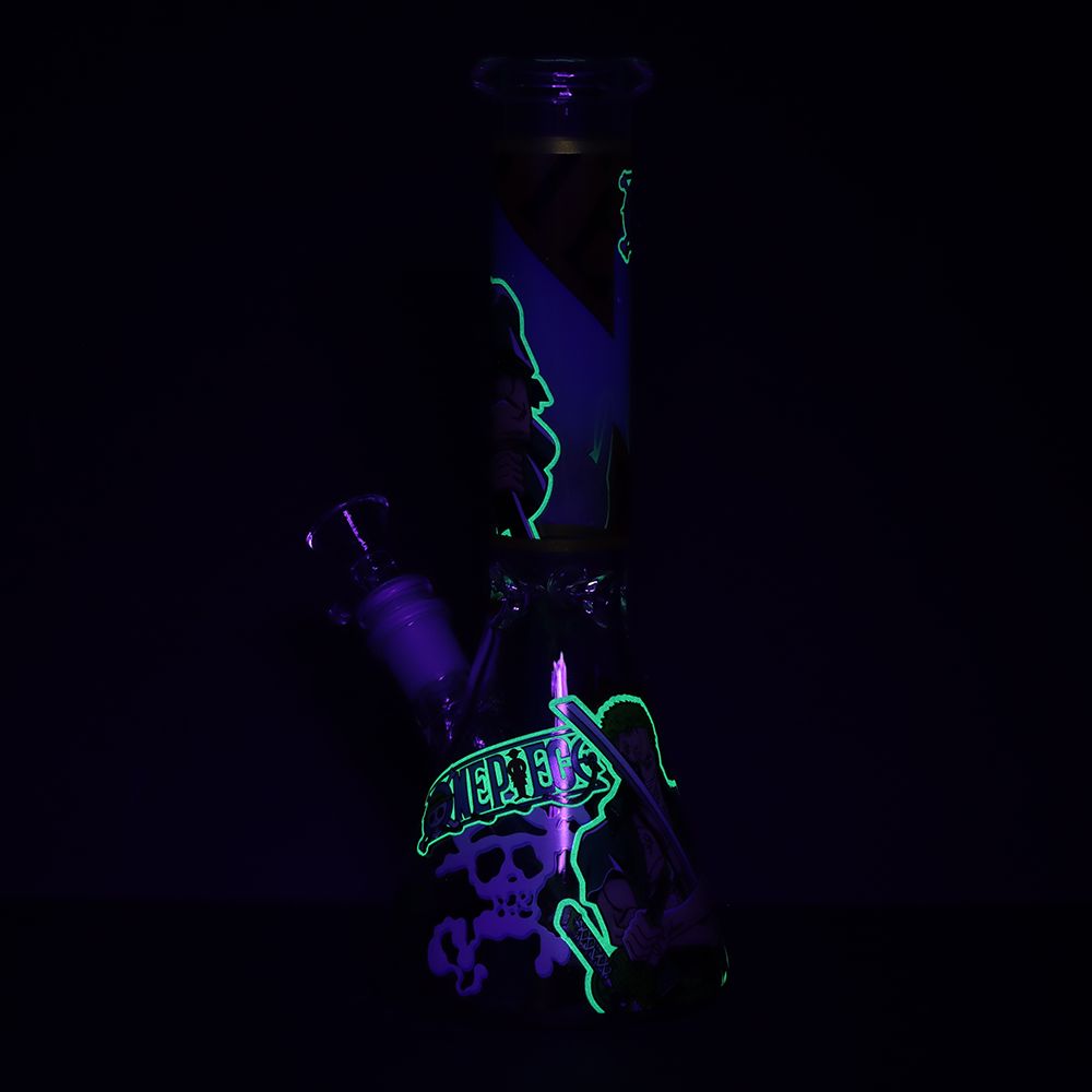 10.25" Beaker Water Pipe with Glow Decals