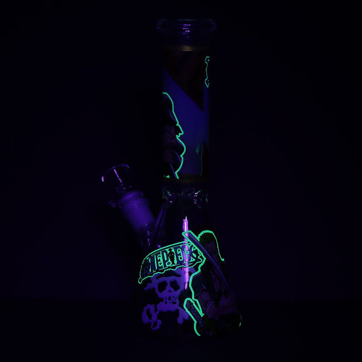 10.25" Beaker Water Pipe with Glow Decals