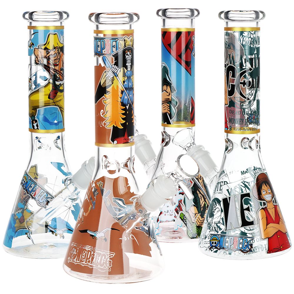 10.25" Beaker Water Pipe with Glow Decals