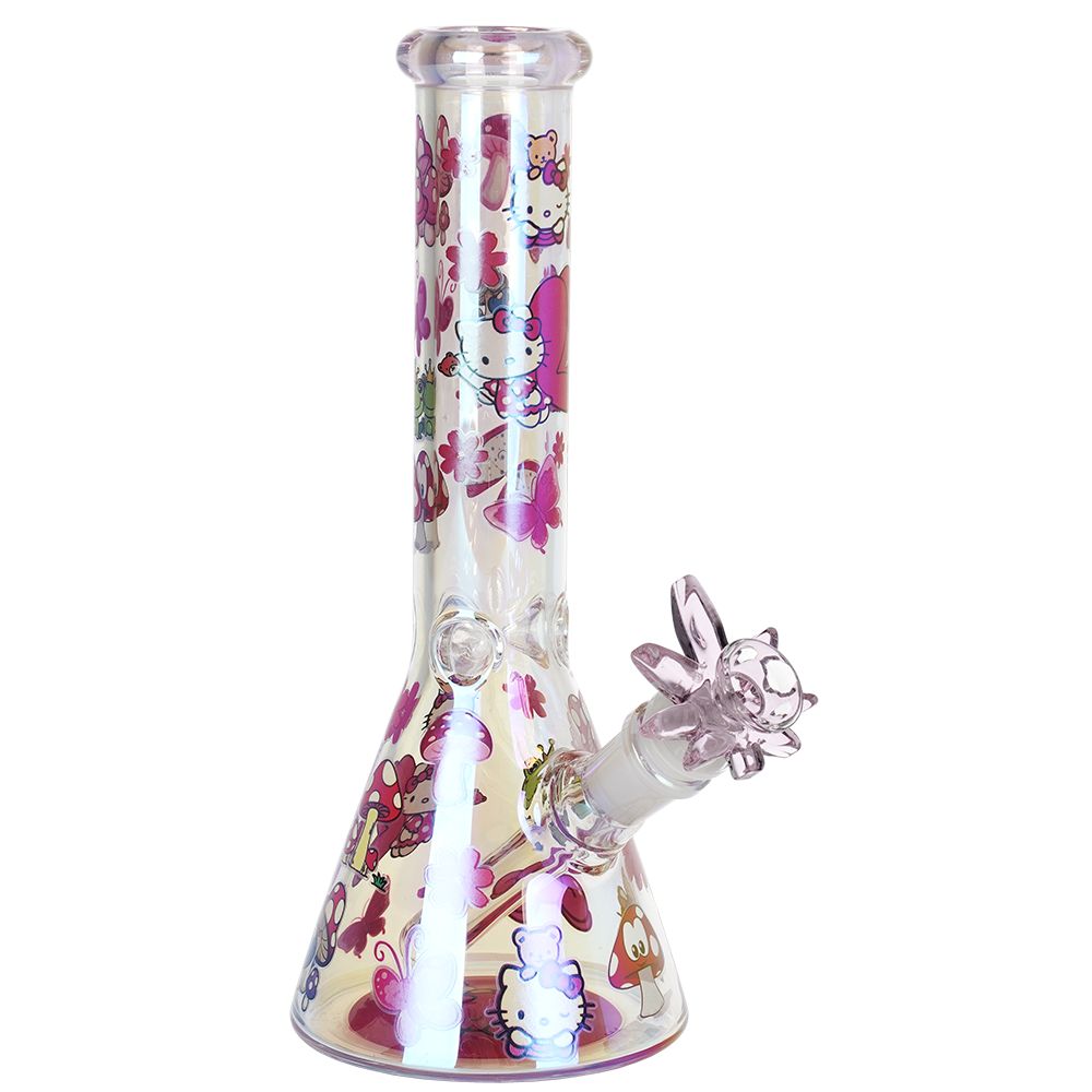 Party Kitty Electroplated Beaker Bong 9.75in