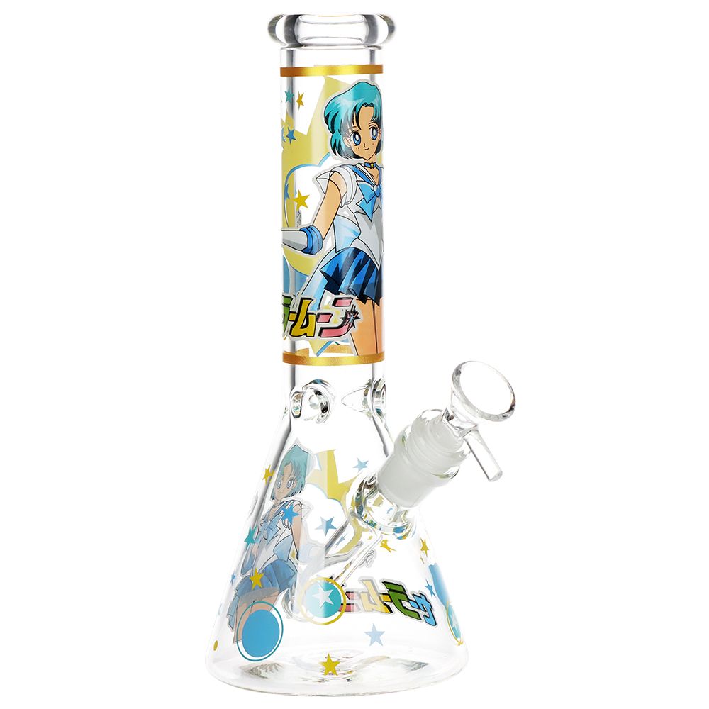 10" Blue Anime Beaker Water Pipe with Ice Catcher