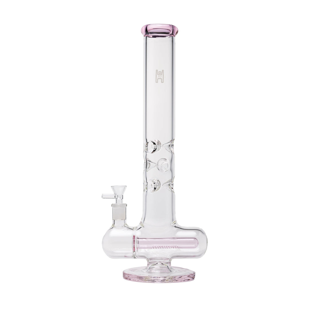 Inline Perc Glass Water Pipe with Triple Ice Catch