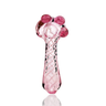 Pink Glass Hand Pipe, 4.5" with White Twist Pattern