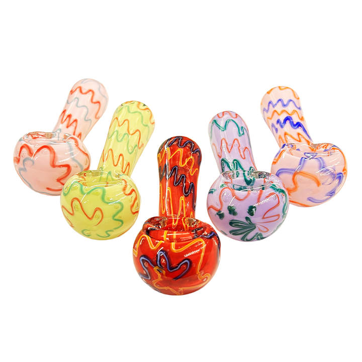 4.5 Inch Slime Green Frit Glass Spoon Pipe