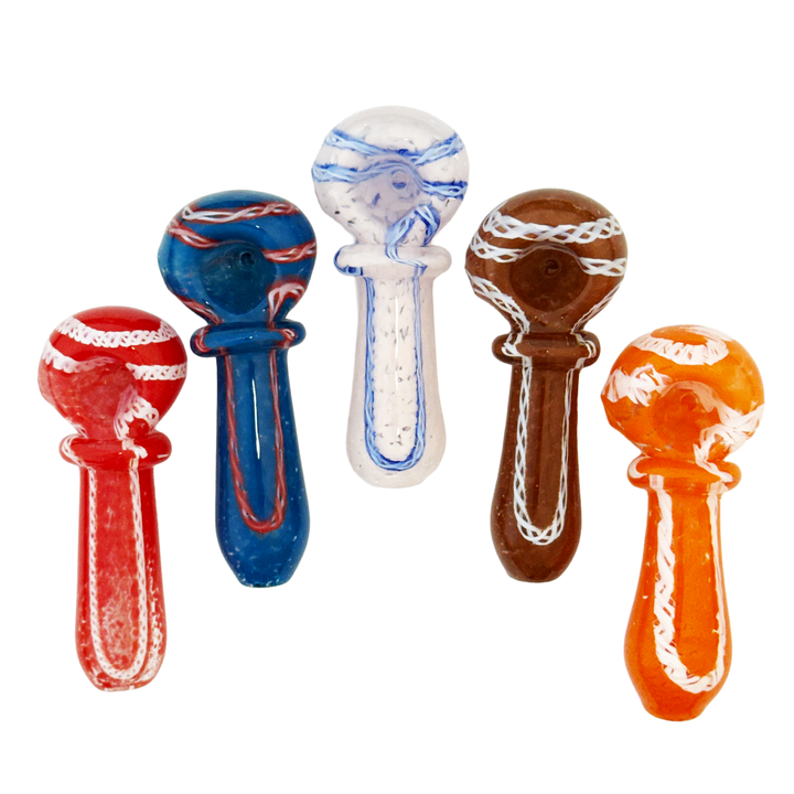 3.5in Twisting Ring Art Glass Hand Pipe