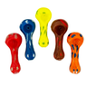 Compact Frit Glass Spoon Pipe with Color Dots