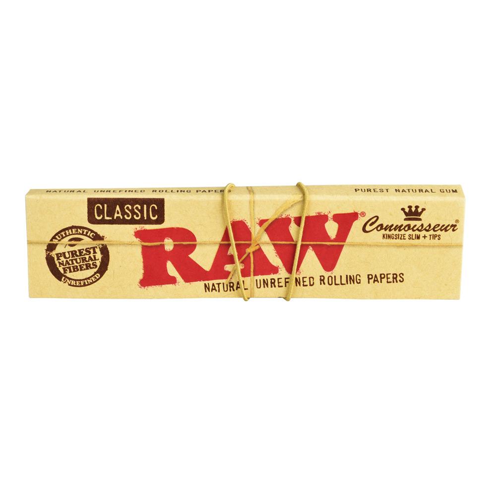 Raw Connoisseur Unrefined Rolling Papers with Tips