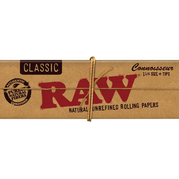 Raw Connoisseur Unrefined Rolling Papers with Tips