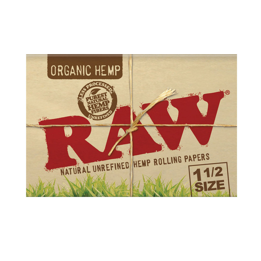 RAW Organic Hemp 1 1/2" Rolling Papers Display 25-Pack