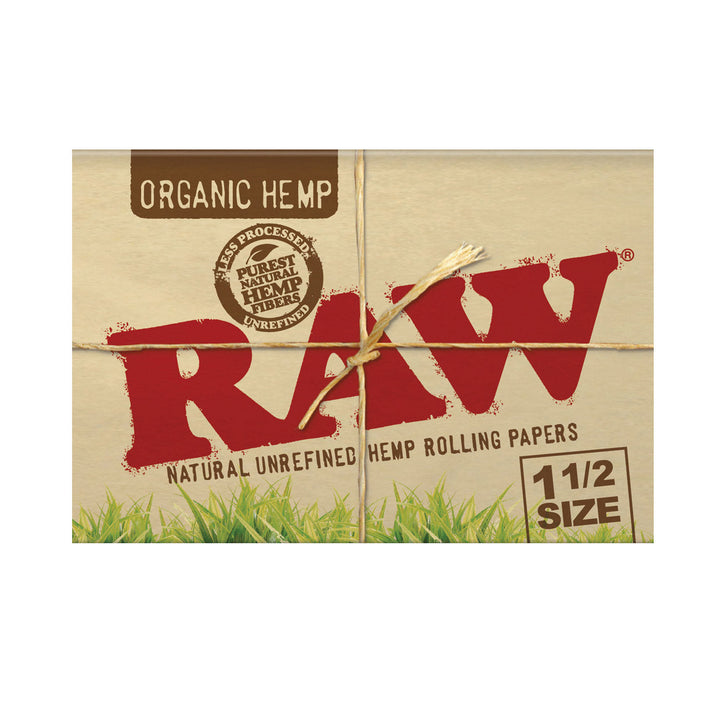 RAW Organic Hemp 1 1/2" Rolling Papers Display 25-Pack