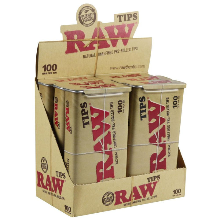RAW Pre-Rolled Filter Tips - Full Box of 6 Tins