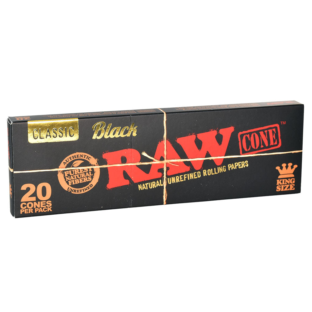 RAW Black King Size Pre-Rolled Cones - 12 Pack Display