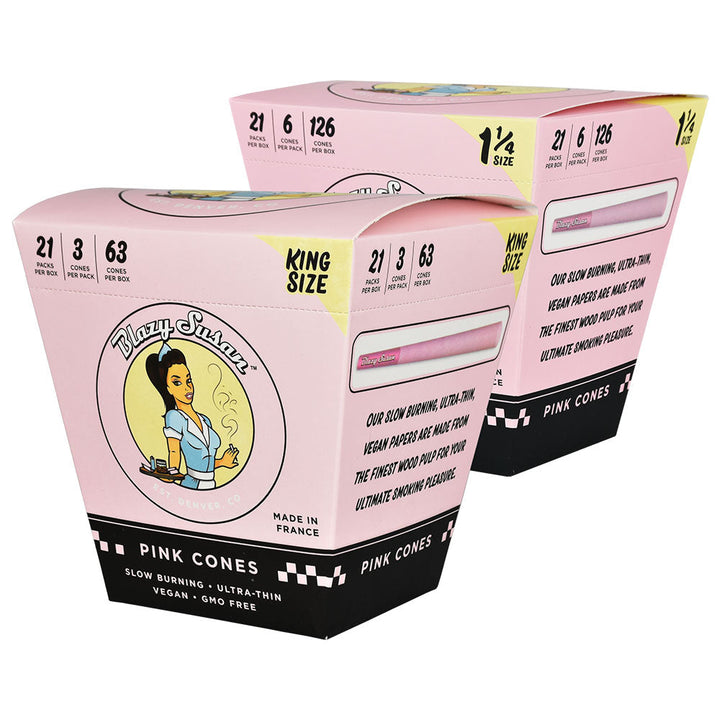 Pink Pre-Rolled Cones - 21 Piece Display