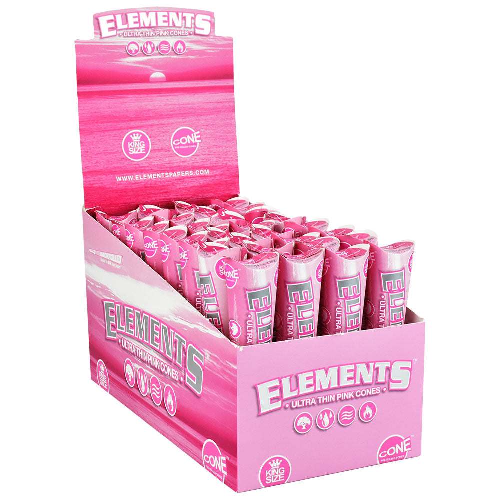 Elements Pink Ultra Thin Cones Display 32ct