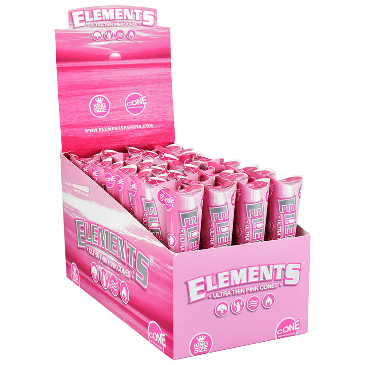 Elements Pink Ultra Thin Cones Display 32ct