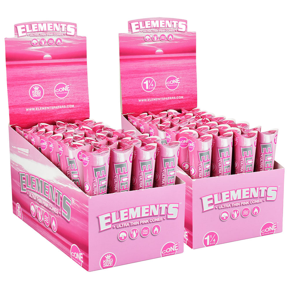 Elements Pink Ultra Thin Cones Display 32ct