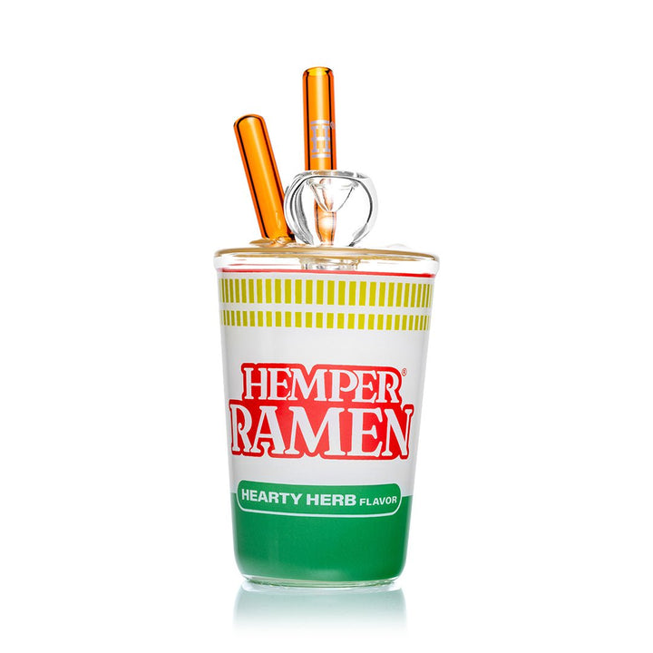 Instant Noodle Glass Water Pipe with Chopstick