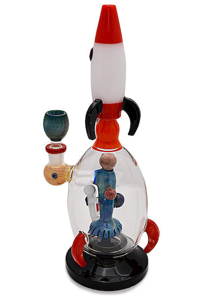 Heavy Duty Rocket Design Glass Water Pipe