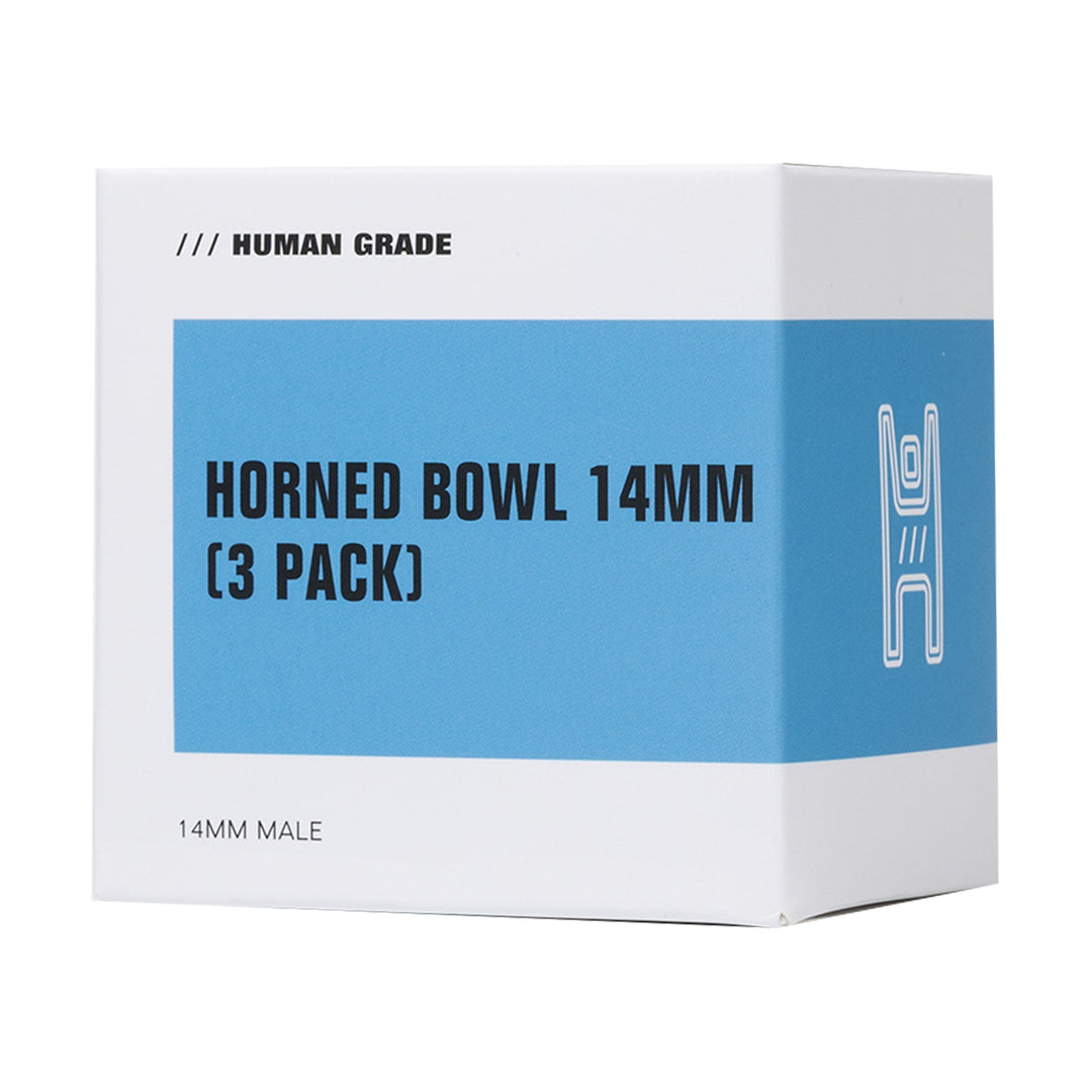 Human Grade Horned 14mm Glass Bowls - 3 Pack
