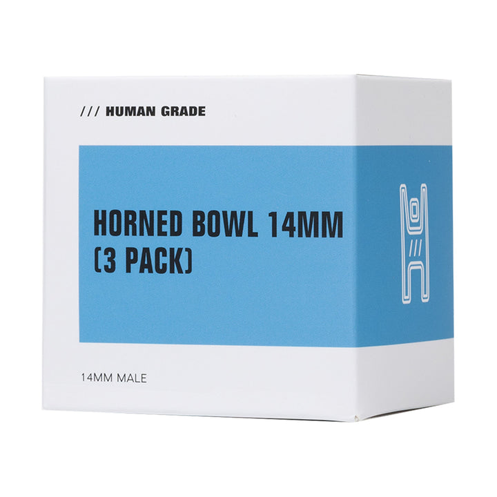 Human Grade Horned 14mm Glass Bowls - 3 Pack