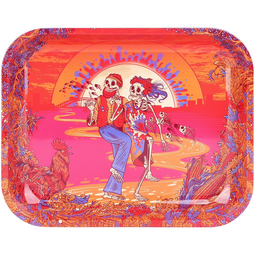Large Grateful Dead Sunset Dance Metal Rolling Tray