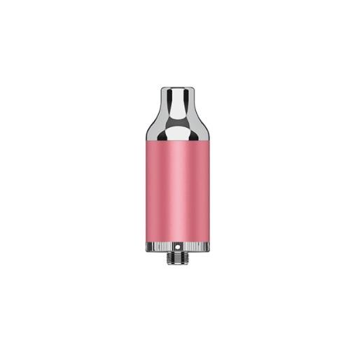 A pink and silver Yocan Evolve Plus Concentrate Atomizer, shown upright against a clean white background.