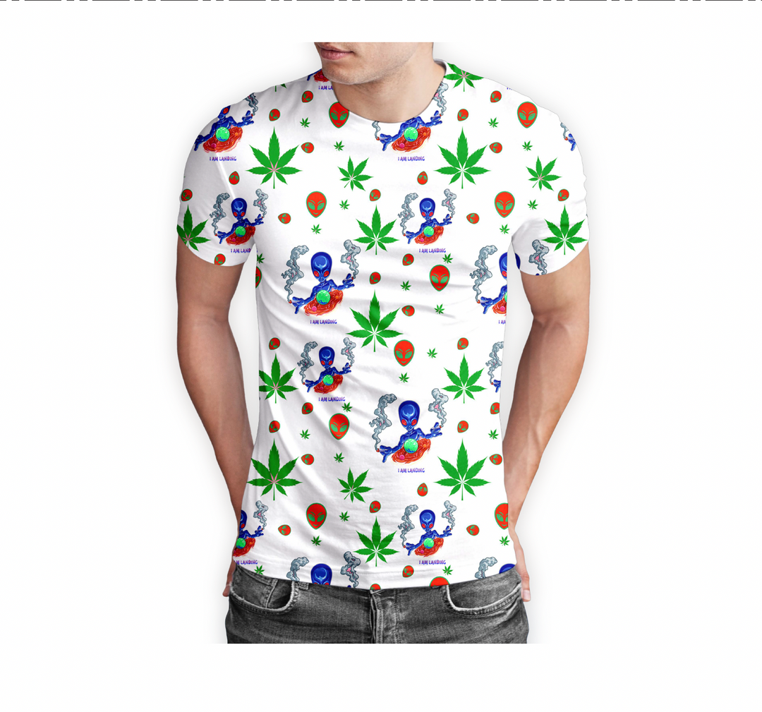 Alien Landing White Polyester T-Shirt 5-Pack