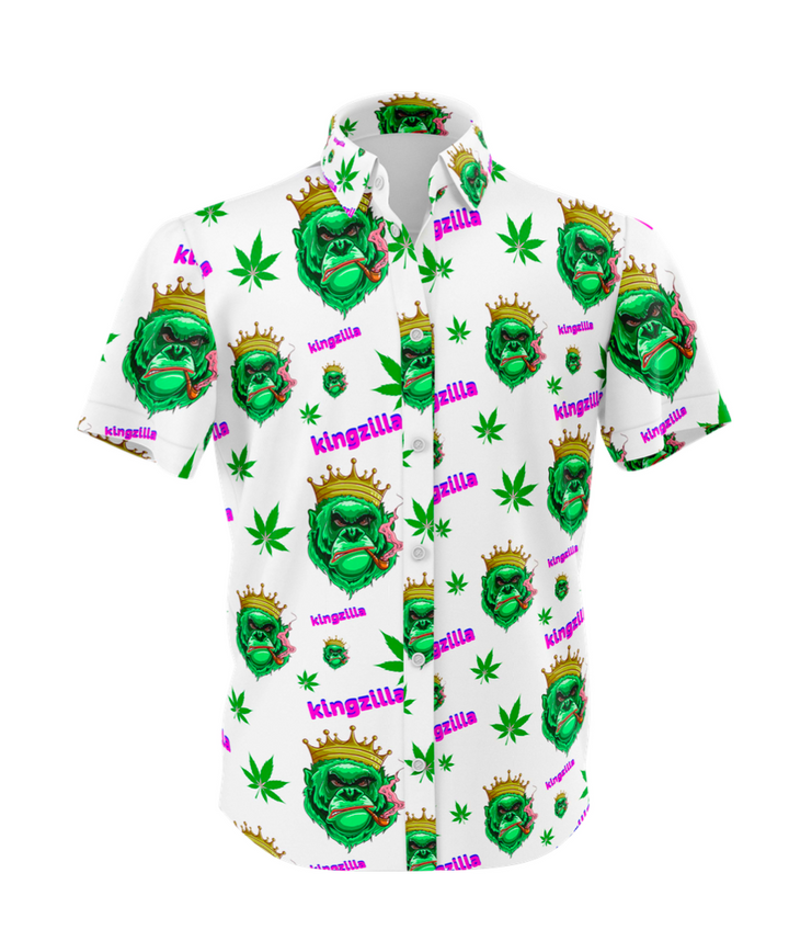 Kingzilla Leaf Print Shirt & Shorts Bulk Set