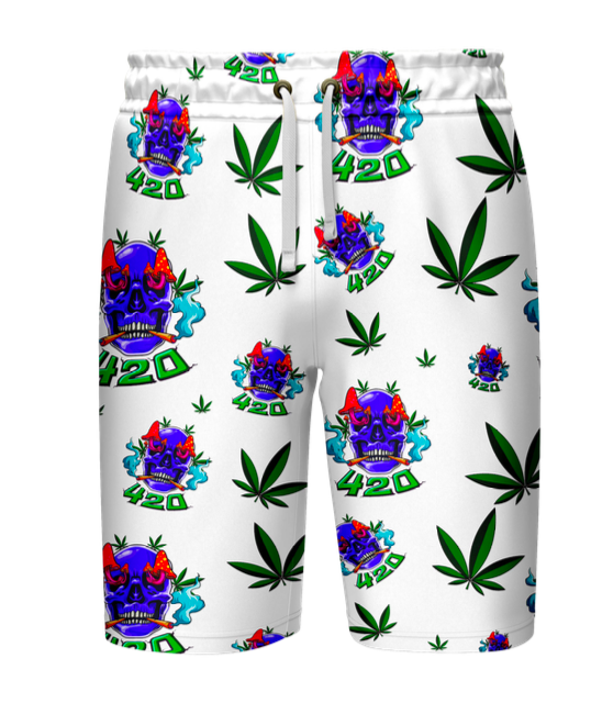 Skull Leaf White Shirt & Short Set - 5-Pack