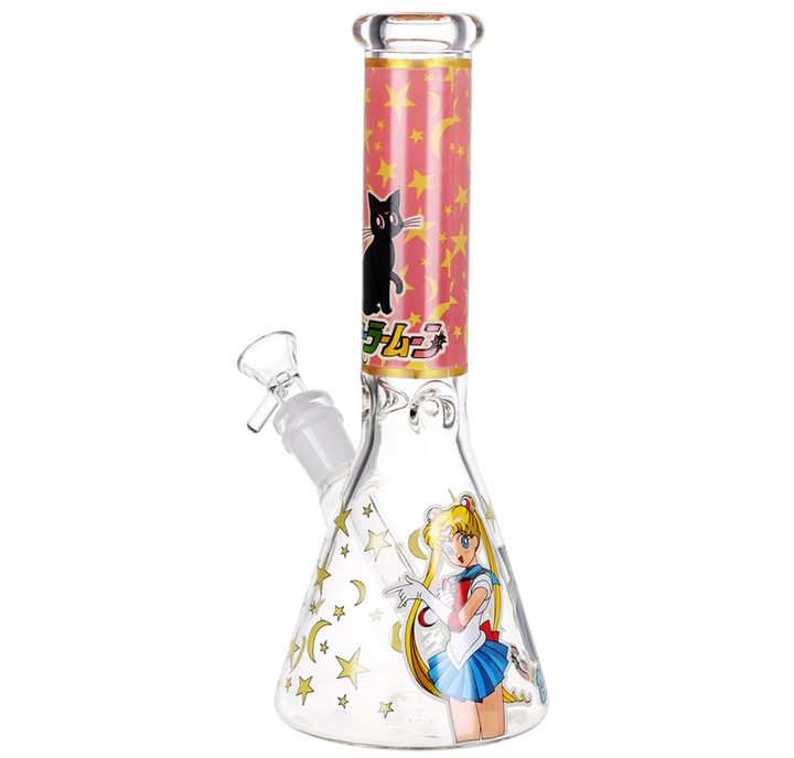 10 Inch Glow Moon Beaker Water Pipe with 14mm Bowl
