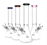 10 Inch Clear Beaker Water Pipe with Color Mouth