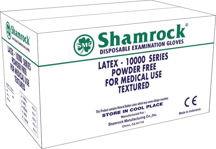Shamrock Powder-Free Latex Gloves - 10-Pack