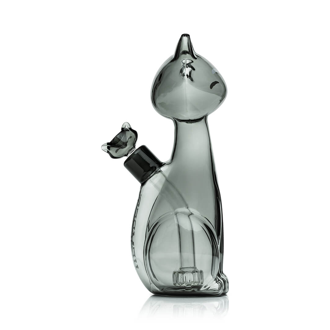 Alley Cat Themed Borosilicate Glass Water Pipe