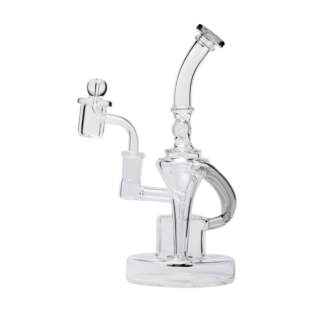 Compact Dual Recycler Dab Rig with Oil Catch