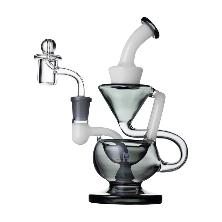 8-Inch Borosilicate Recycler Rig with Quartz