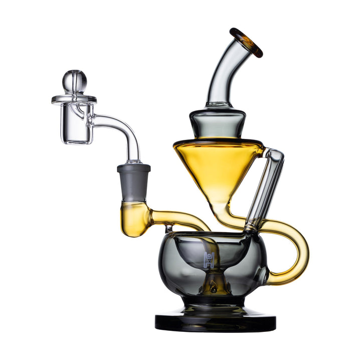 8-Inch Borosilicate Recycler Rig with Quartz