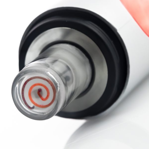 Multiple handgun-shaped torch lighters in various colors including black, white, copper, and red, displayed upright on a white background.