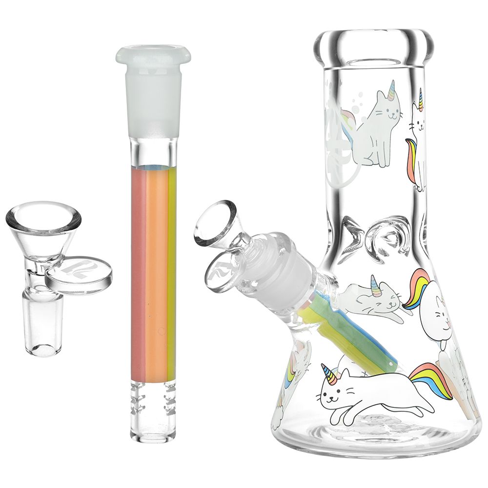 Caticorns Beaker Water Pipe - 8" Glass with Ice Catcher
