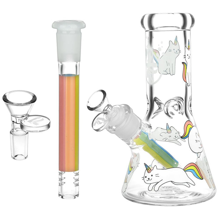 Caticorns Beaker Water Pipe - 8" Glass with Ice Catcher